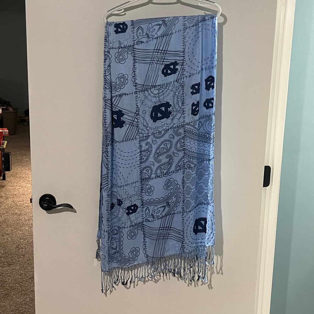NWT UNC University of North Carolina Sandol Collegiate Scarf Blue 23" X 70"